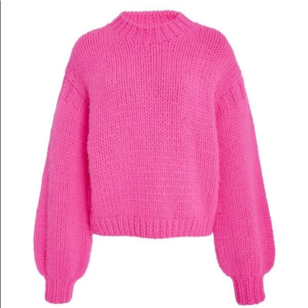Ulla Johnson Hot Pink Rhea Wool Mock Sweater S
